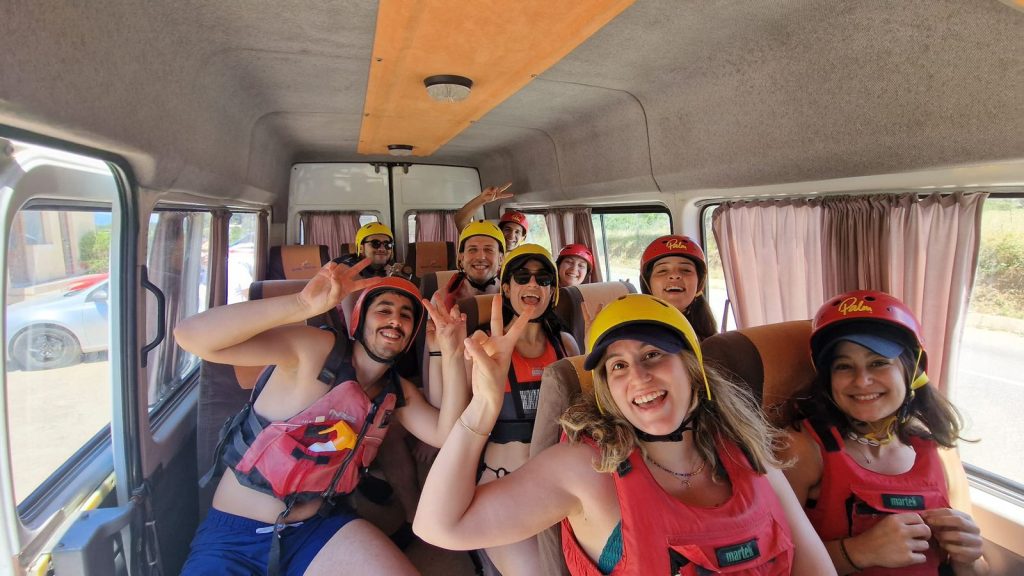 Vjosa river rafting adventure through turquoise canyon waters in Permet Albania