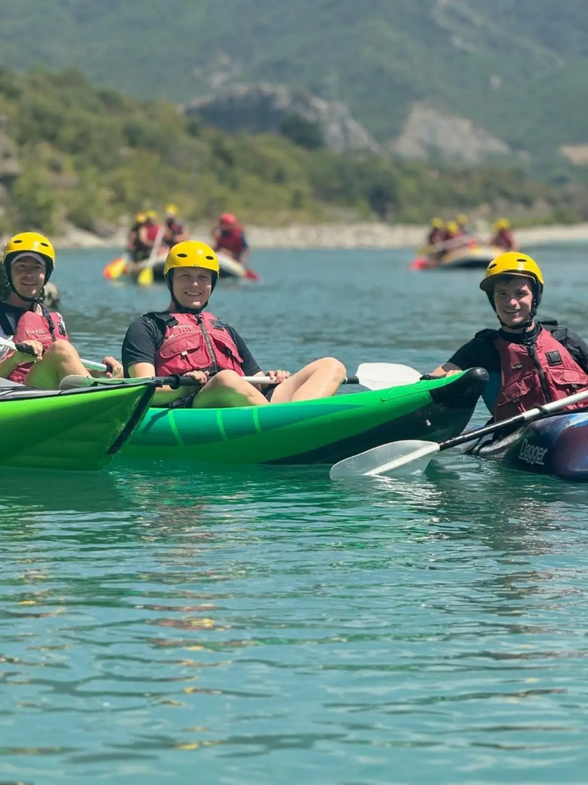 Single kayak on the Vjosa river at Përmet